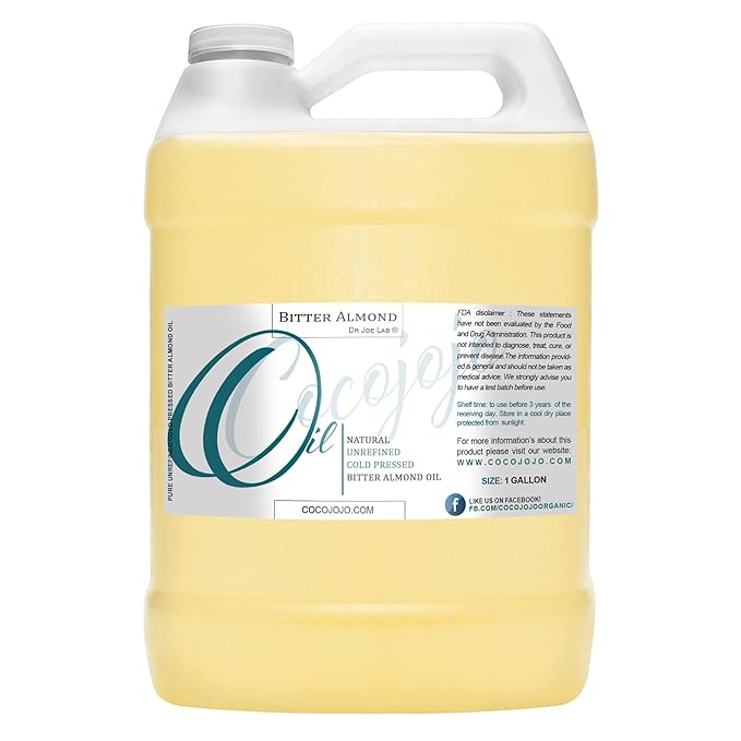 cocojojo Pure Bitter Almond Oil - Unrefined, Cold Pressed, Extra Virgin, All Natural - Perfect for