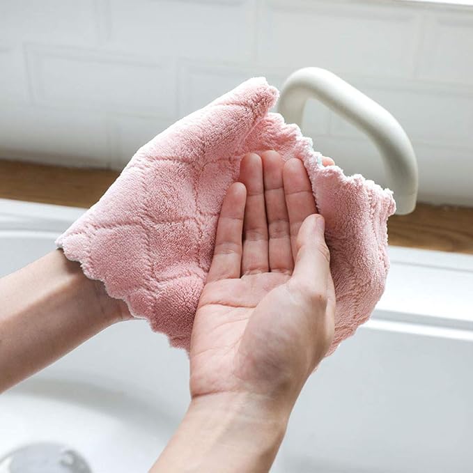 kimteny 12 Pack Kitchen Cloth Dish Towels, Premium Dishcloths, Super Absorbent Coral Velvet