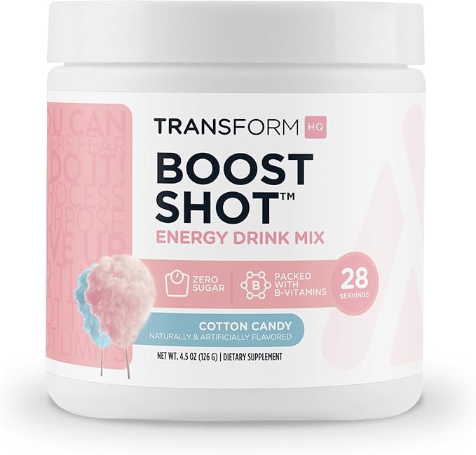 TransformHQ Boost Shot (28 Servings, Cotton Candy) | Energy Without The Crash - Gluten Free, Non-GMO