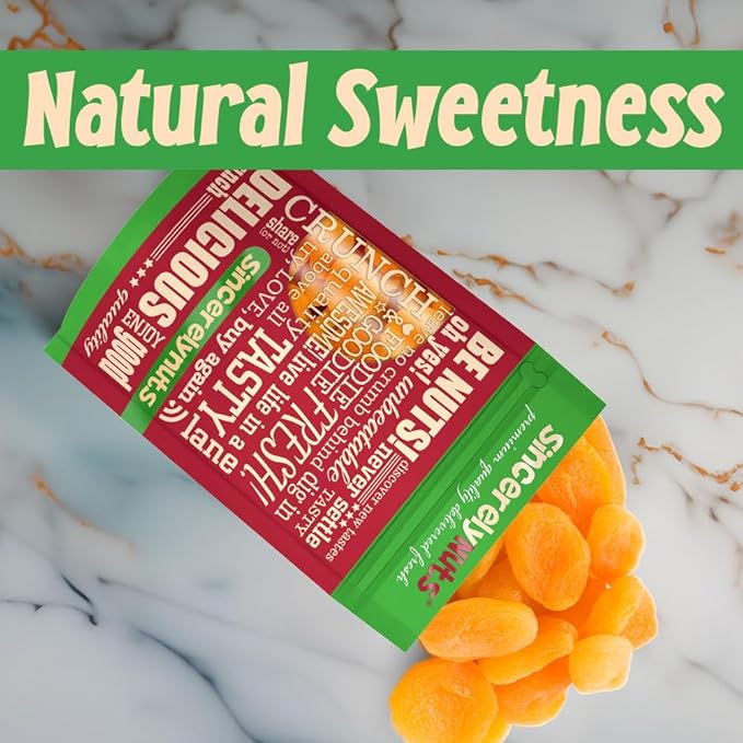 Sincerely Nuts - Dried Turkish Apricots | One Lb. Bag | Healthy Pitted Apricot Fruit | Raw Vegan