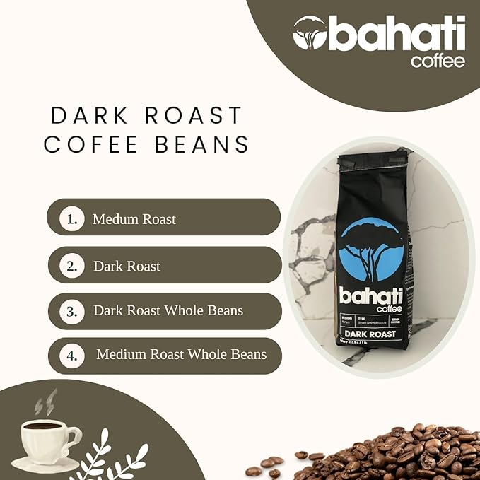 Kenya AA Grade Roasted Arabica Coffee Beans from Kenyan Highlands - 100% Pure Arabica Coffee