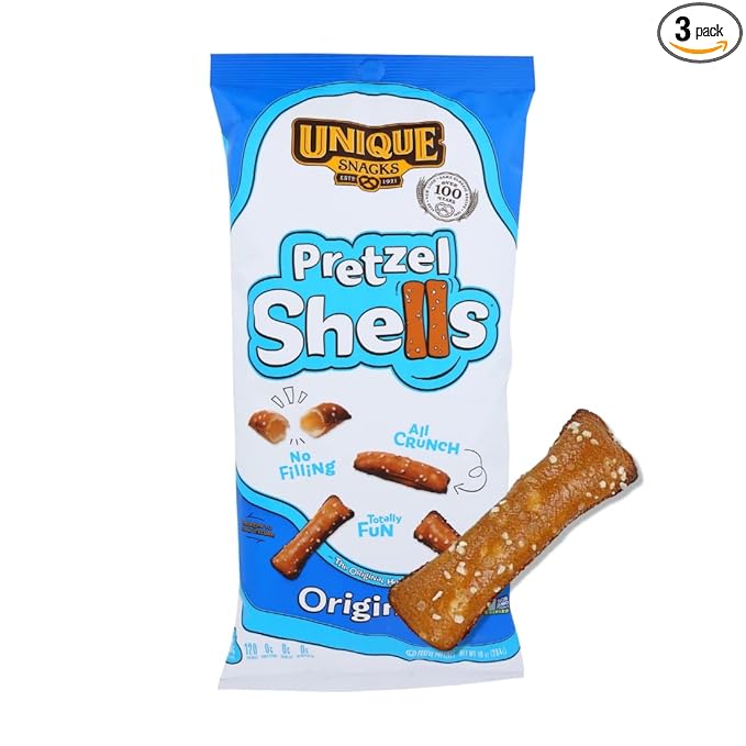 Unique Snacks Original Pretzel Shells Delicious Homestyle Baked Snack Bag Vegan OU Kosher and
