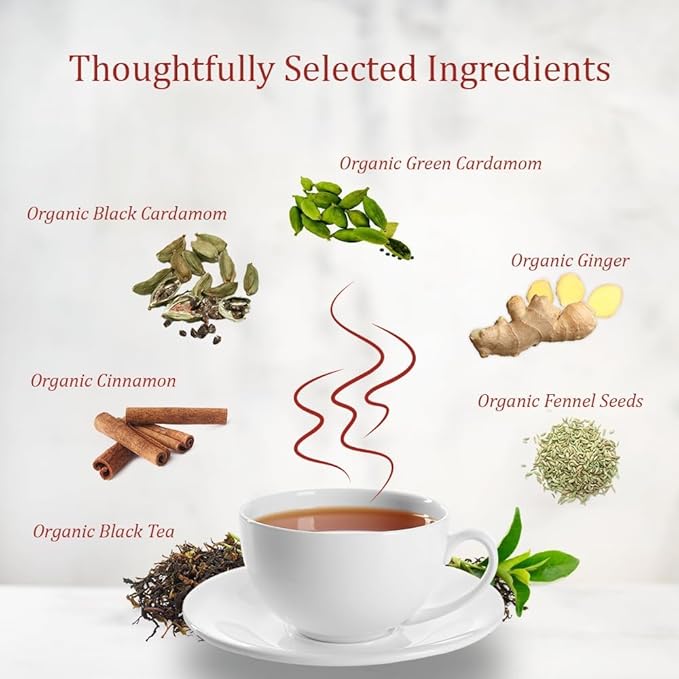 New Delhi Tea’s Premium Masala Chai Tea Bags | Organic Black Tea | Masala Chai Tea With Ginger