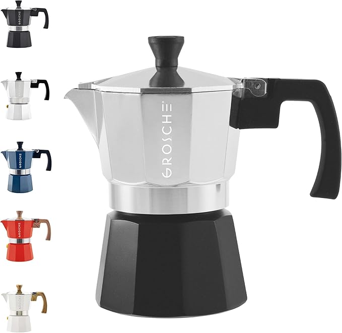 GROSCHE Milano Moka Pot Stovetop Espresso Maker - Italian Espresso Greca Coffee Brewer Percolator |