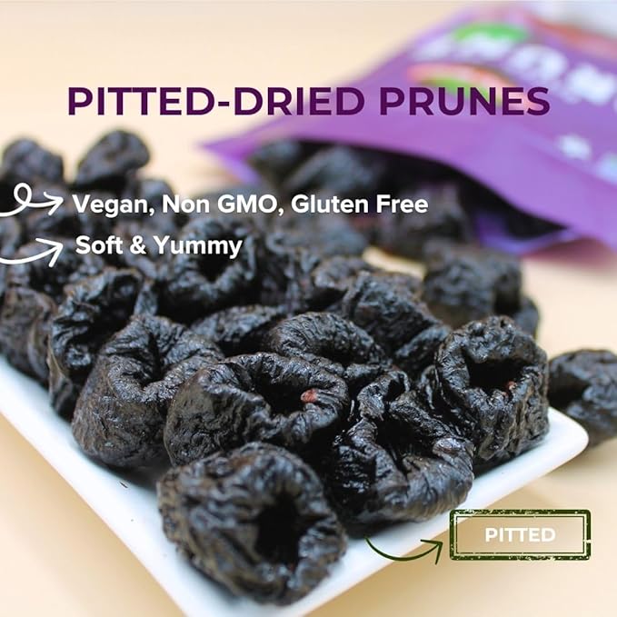 Perfect Delights Prunes, Vegan, Sun-Dried Pitted Prunes, Healthy Fruit Snack for Kids and Adults