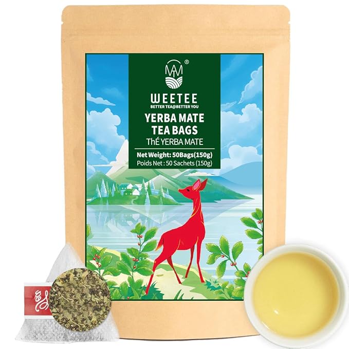 WT WEETEE Yerba Mate Tea Bag, Unsmoked Yerba Mate 50 Teabags From Argentina, Rich In Antioxidants