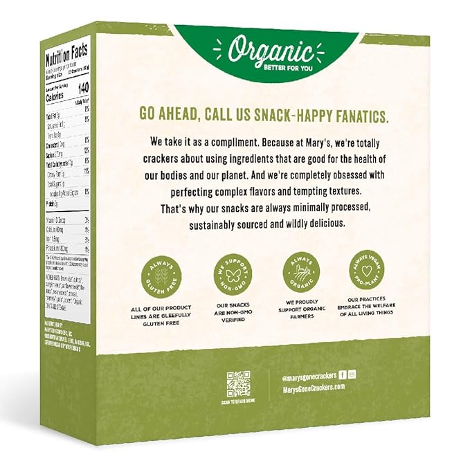 Mary's Gone Crackers Super Seed Crackers, Rosemary, 4 Ounce (Pack of 6), Organic Plant Based