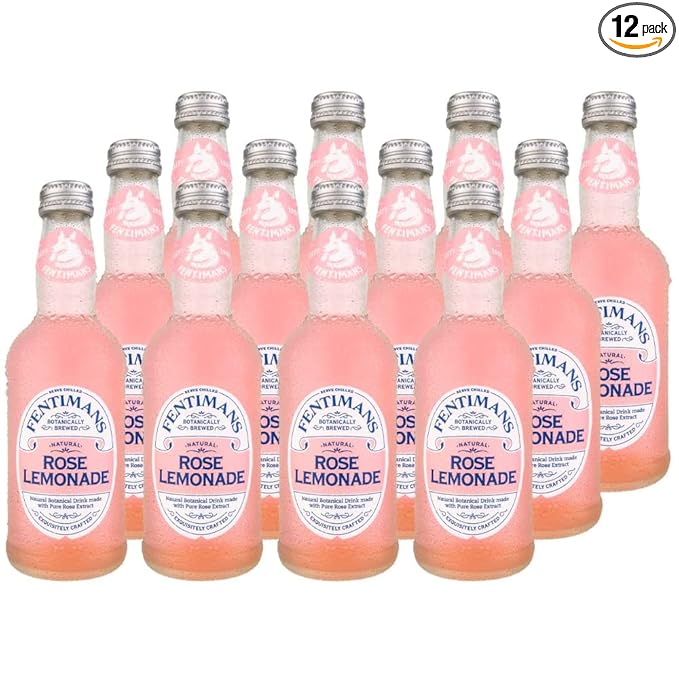 Fentimans Sparkling Rose Lemonade - Sparkling Pink Lemonade with Natural Ingredients, Mixer, Craft