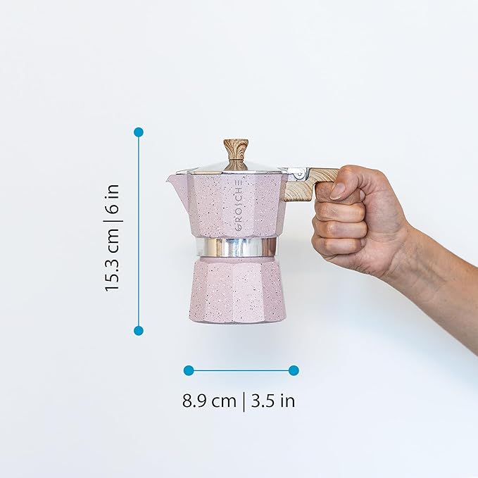 GROSCHE Milano Moka pot, Stovetop Espresso maker, Greca Coffee Maker, Stovetop coffee maker and