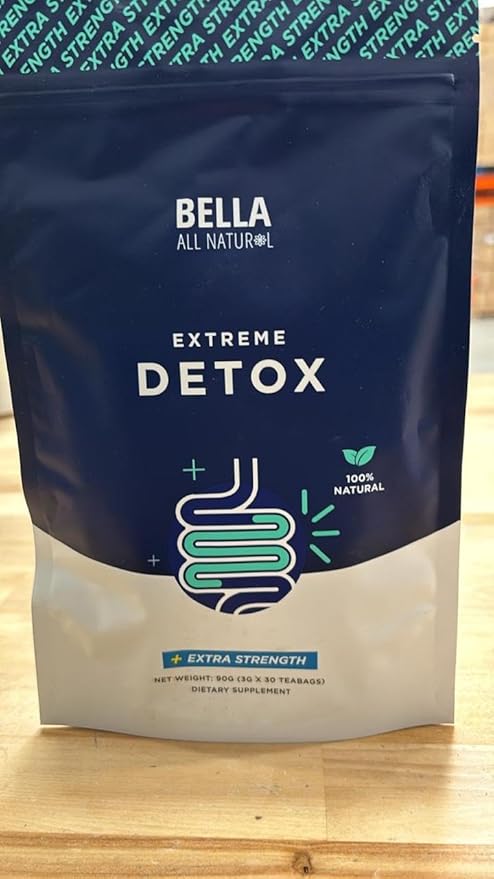 Bella All Natural Extreme Detox Tea - Body Cleanse, Colon Cleanser & Detox, Natural Herbs, 3.17