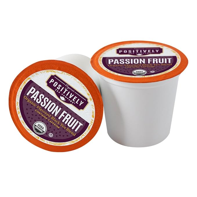 Organic Positively Tea Company, Passion Fruit Black Tea, K-Cup Compatible, 24 Pods