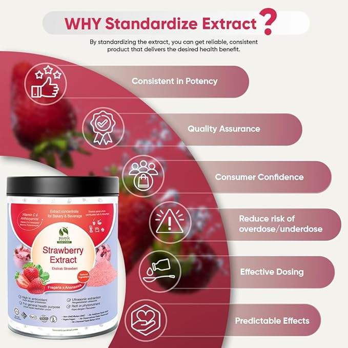 Bionutricia Strawberry Extract Powder 20:1 ??No Sugar Added, Rich in Vitamin C & Antioxidants