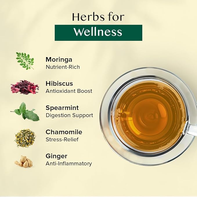 VAHDAM, Herbal Tea Sampler (36 Tea Bags, 6 Flavors) Caffeine-Free, Non-GMO | Assorted Tea Sampler