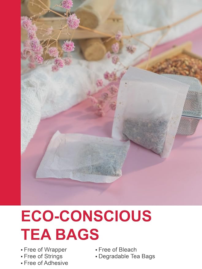 TeeLux Rosehip & Hibiscus Tea Bags, 2.5g/bag, Slight Tart Taste & Fruity Flavor, Caffeine Free, 60