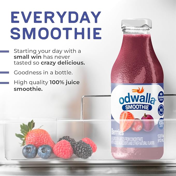Odwalla Berries Smoothie - Fruit Smoothie Mix Ready to Drink - Juice Blend, No Added Sugar, No