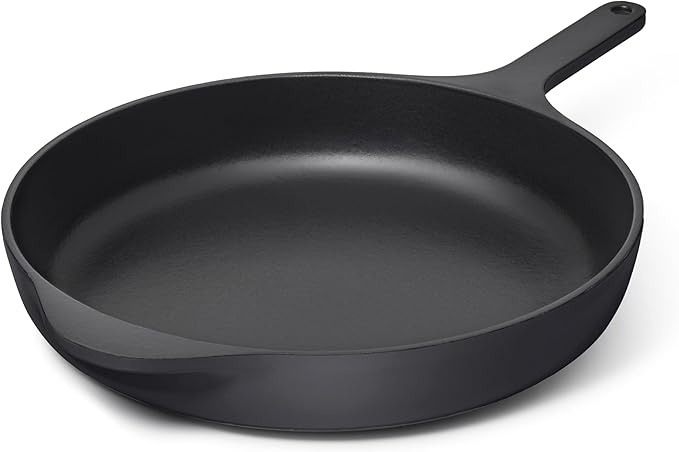 Caraway Cast Iron Skillet - 12” Enameled Cast Iron Pan With 3 Layer Enamel Coating - No Seasoning