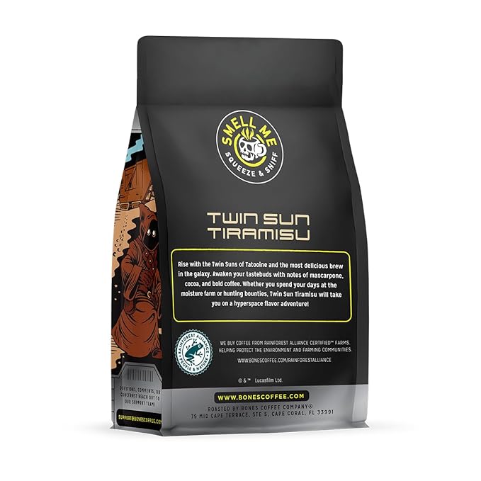 Bones Coffee Company Star Wars Twin Sun Tiramisu Flavored Coffee, Medium Roast Low Acid Arabica