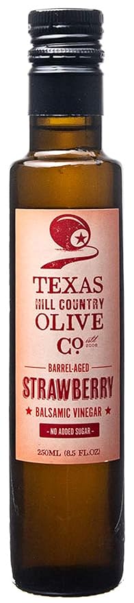 Strawberry White Balsamic Vinegar - Gourmet Barrel Aged Infused Balsamic Vinegar - Great for
