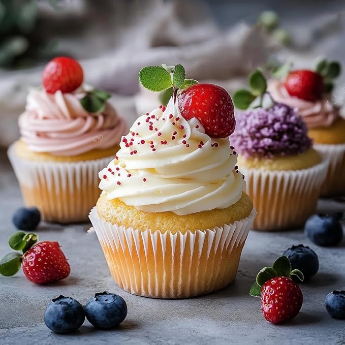 200pcs White Standard Cupcake Liners for Baking Cup, No Smell, Grease-proof Muffin Liners, Standard