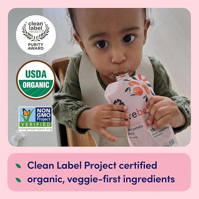 Cerebelly Organic Baby Food Pouches ??Dairy Free Smoothies for Toddlers | No Added Sugar, Fiber