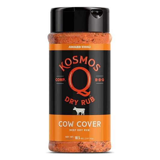 Kosmos Q Cow Cover BBQ Dry Rub, Smoky & Savory Beef Seasoning with Chili Pepper, Garlic, Onion &