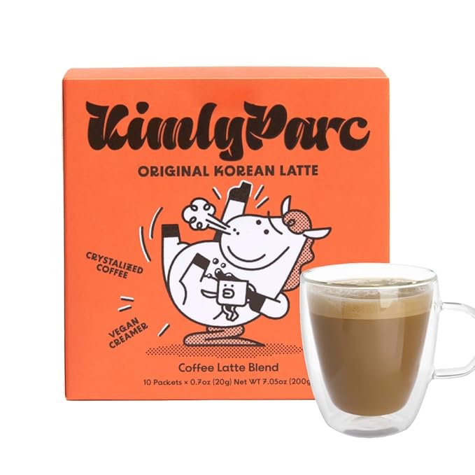 KimlyParc Premium Instant Coffee Original Korean Latte with Vegan Creamer, Organic Unrefined Cane