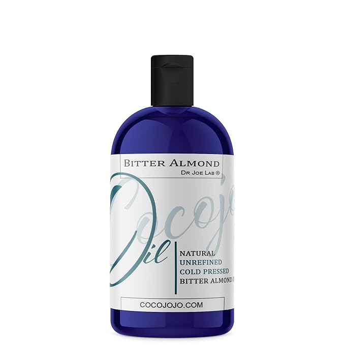 cocojojo Pure Bitter Almond 16 oz 1 pint Oil Unrefined Cold Pressed Extra Virgin All Natural