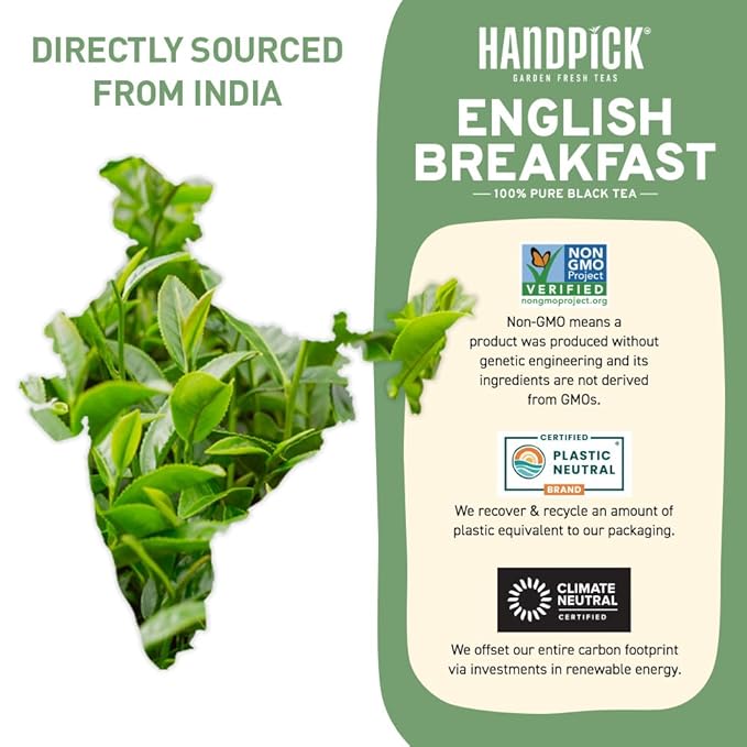 HANDPICK, English Breakfast Tea Loose Leaf (340g/12oz) Strong, Robust, High Caffeine Black Tea