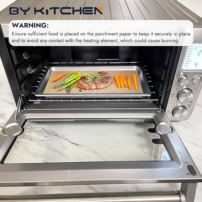 BYKITCHEN 11 x 9in Air Fryer Parchment Paper Sheet Liners Compatible with Breville Smart Oven Air
