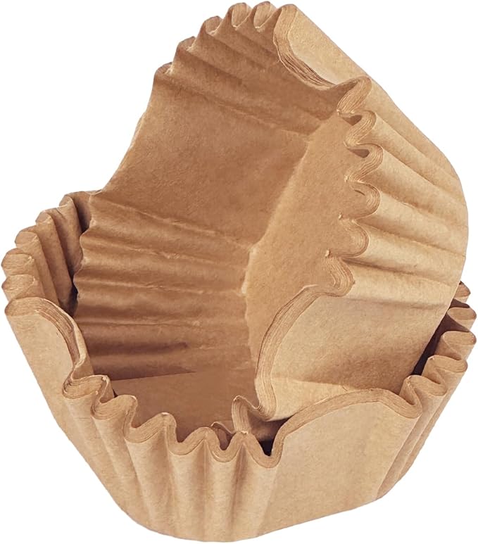 qiqee 500pcs Natural Square Cupcake Liners Muffin Linner No Smell, Food Grade Brown Baking