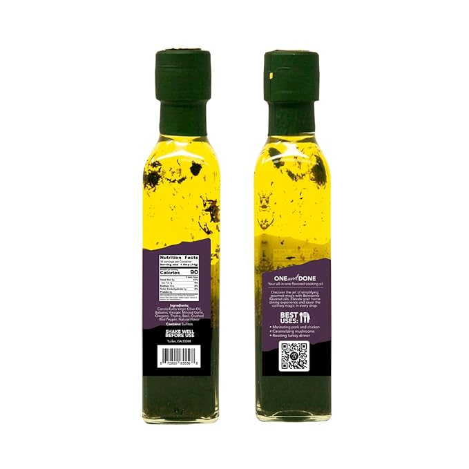 Benissimo Balsamic Garlic Herb Infused Oil & Vinegar Blend, All Natural Gourmet Blend with Bold