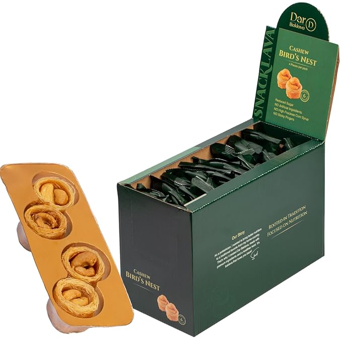 Snacklava Cashew Baklava Fingers - 20 Pack (12 Pieces per Pack) - No Artificial Ingredients, Colors