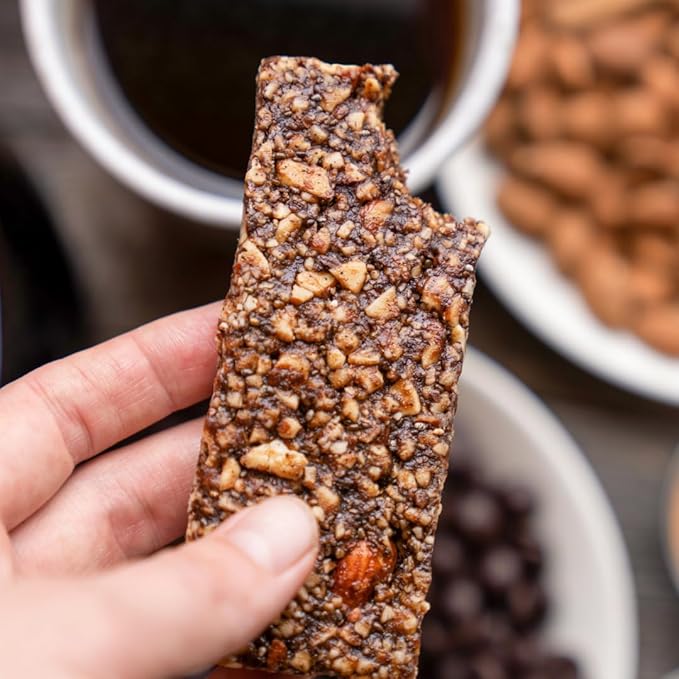 Taos Bakes Snack Bars - Piñon Coffee + Dark Chocolate - Gluten Free, Non-GMO Healthy Granola Bars