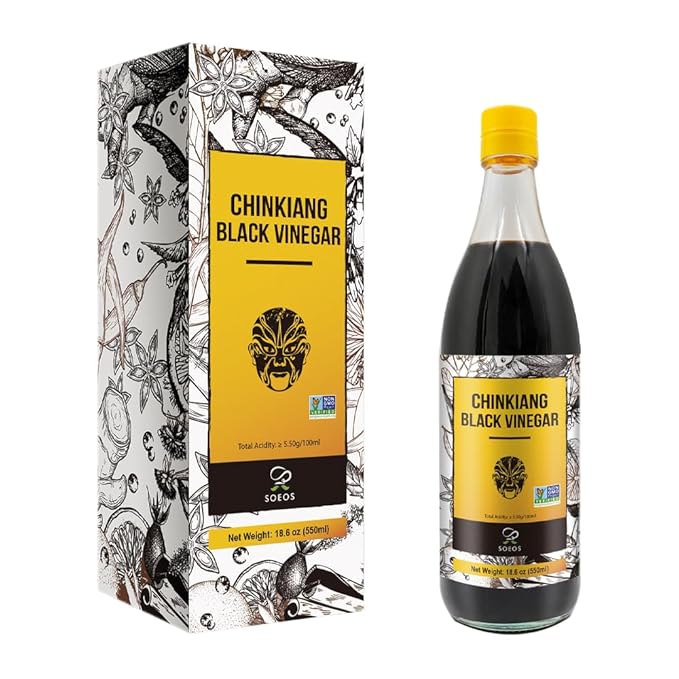 Soeos Chinkiang Vinegar, 18.6 fl oz (550ml), Chinese Black , Traditional , Organic , Zhenjiang