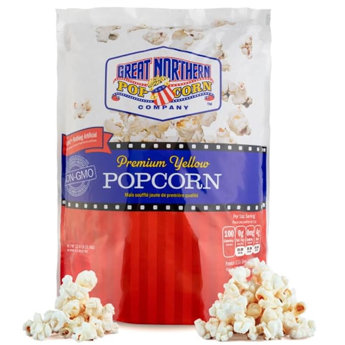 Premium Yellow Popcorn Kernels - 12.5lbs Resealable Bag of Gourmet Bulk Popping Corn for Microwave