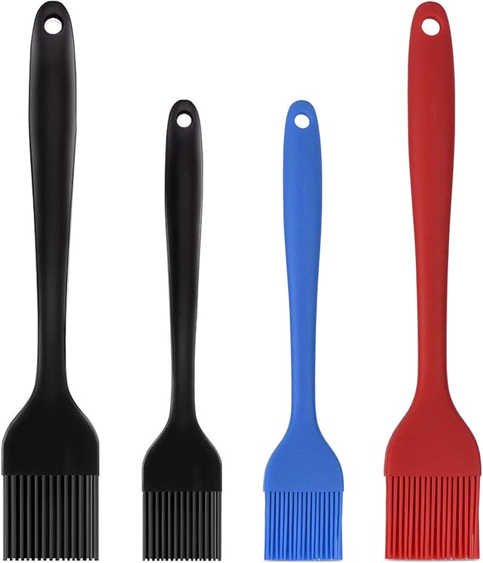 Silicone Basting Pastry Brush Set 4 Pack Heat Resistant Spread Oil Butter Sauce for BBQ Grill