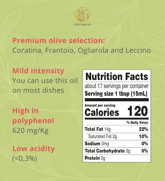 Basil Olive Oil Organic from Puglia, Italy. Basil Infused Extra Virgin Olive Oil from a single