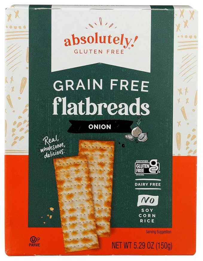 Absolutely Gluten Free Toasted Onion Flatbread, 5.29-Ounce (Pack of 3) by Absolutely Gluten Free