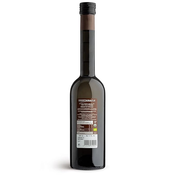 DESERT MIRACLE Cold Pressed Polyphenol Rich Moroccan Olive Oil, Extra Virgin Olive Oil with High