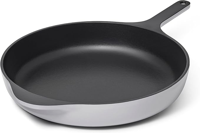 Caraway Cast Iron Skillet - 12” Enameled Cast Iron Pan With 3 Layer Enamel Coating - No Seasoning