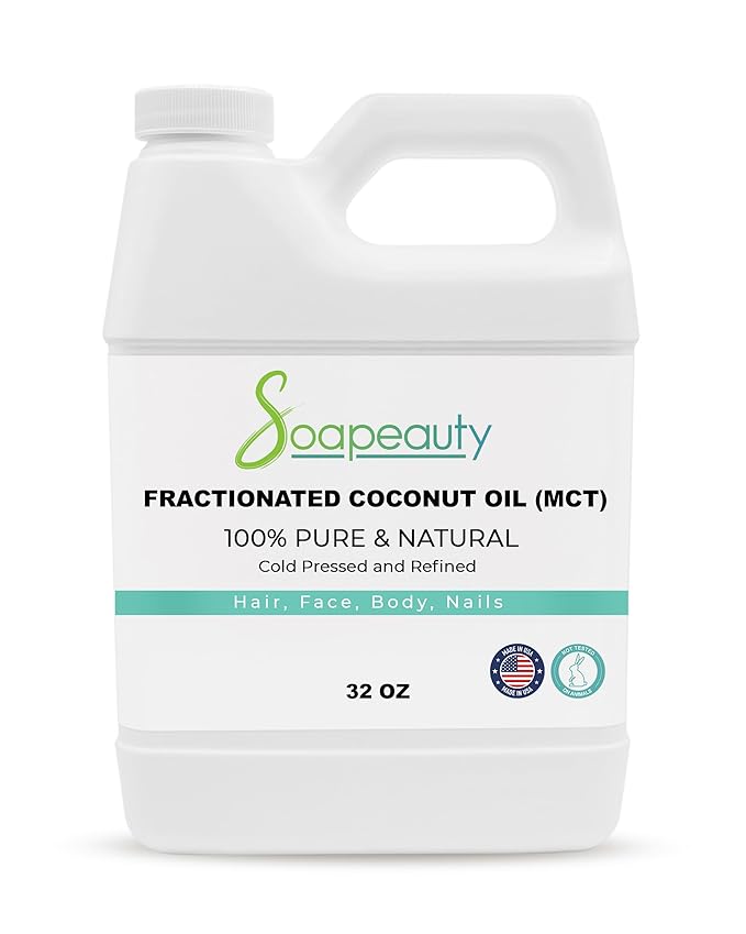 Soapeauty FRACTIONATED COCONUT OIL Cold Pressed Refined | 100% Natural Available in Bulk | Carrier