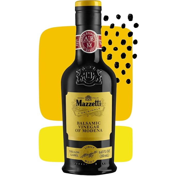 Mazzetti Balsamic Vinegar PGI- 3 Leaf Yellow Label, 8.45 Fl Oz (Pack of 1)