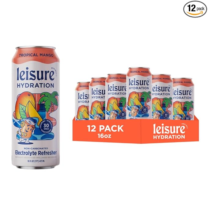 Leisure Hydration Non-Carbonated Electrolyte Refresher, Tropical Mango Flavor - Low Sugar Nutrient