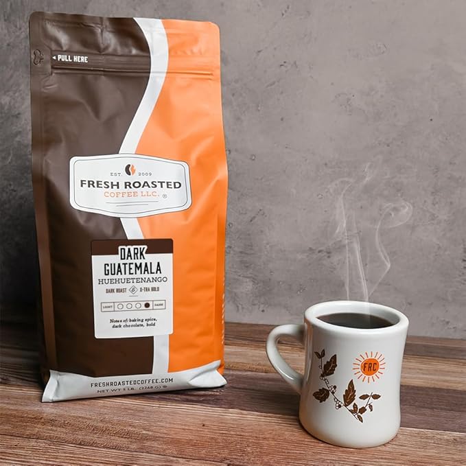 Fresh Roasted Coffee, Dark Guatemala Huehuetenango | 5 lb (80 oz) | Single Origin | Dark Roast |