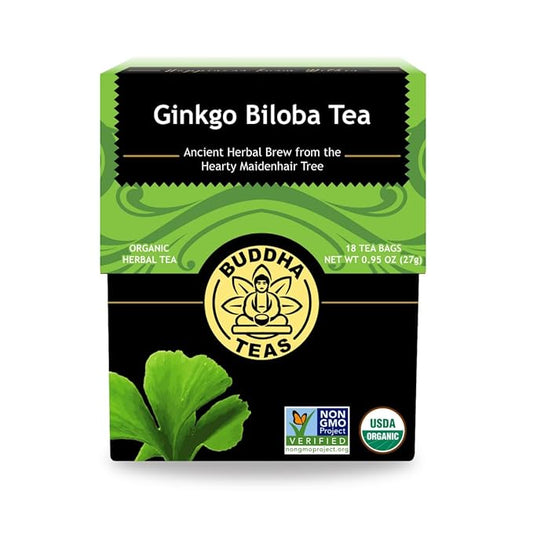 Buddha Teas - Ginkgo Biloba - Organic Herbal Tea - For Cognitive Balance & Overall Health - With
