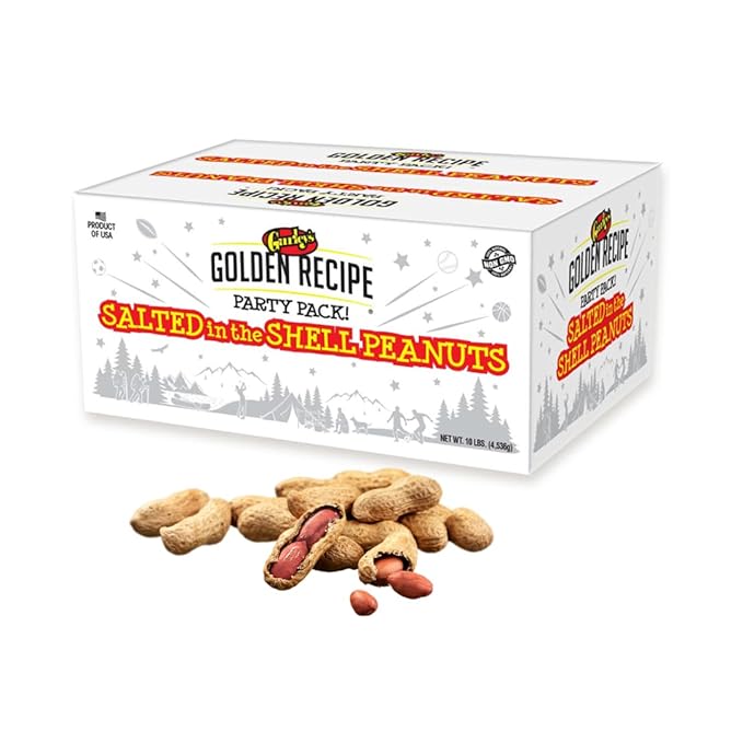 Gurley's Premium Peanuts In-Shell, Fire Roasted & Salted In Shell Peanut, Bulk Party Pack, 10 lb