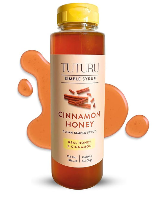 Cinnamon Honey Simple Syrup for Coffee, Cocktails, Tea, Matcha - Clean Simple Syrup with Real