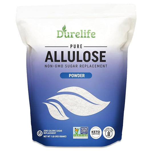 Durelife Allulose sweetener, 1 lb 100% Pure No Erythritol powdered Sugar Substitute, NON-GMO