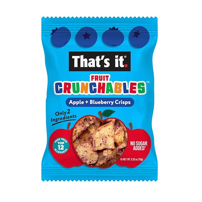 That's it. Fruit Crunchables ??100% Apple + Blueberry Crisps, 15 Pack healthy snacks for kids