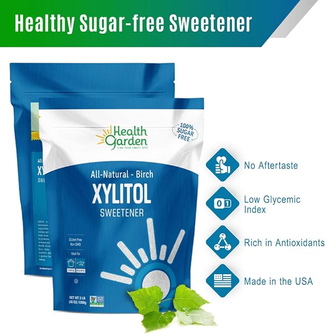 Health Garden Birch Xylitol Sweetener - Non GMO - Kosher - Made in the U.S.A. - Keto Friendly (10